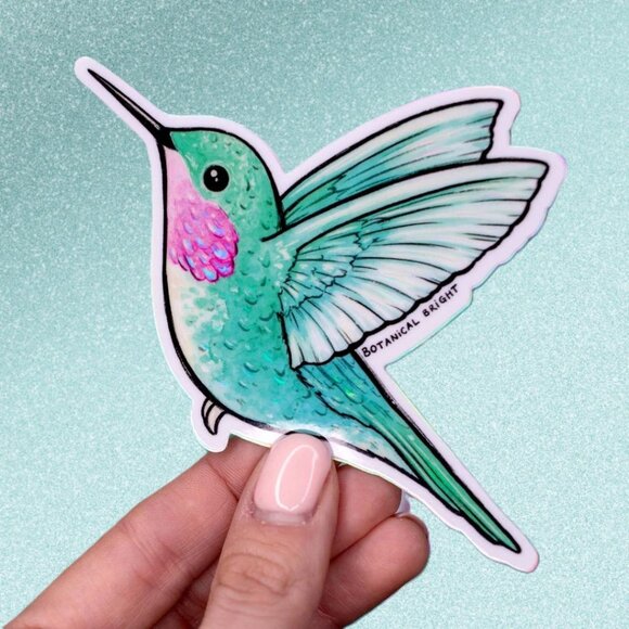 Hummingbird‎ Sticker - Waterproof Vinyl Decal - Holographic Details - 3 for $15 - Picture 6 of 7